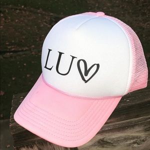 Pink and white Trucker hat